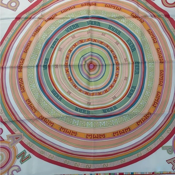 Hermès Multicolor Striped Silk Scarf with Orange Box - Picture 5 of 11